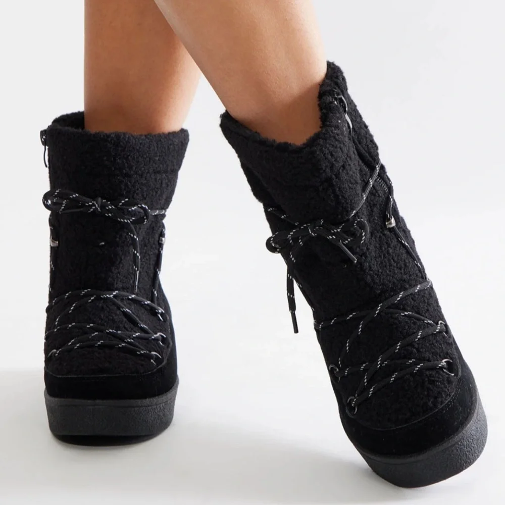 Black Rain Snow Winter boots
